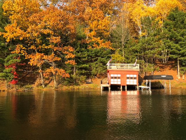 boat house waterfront cabin northwoods